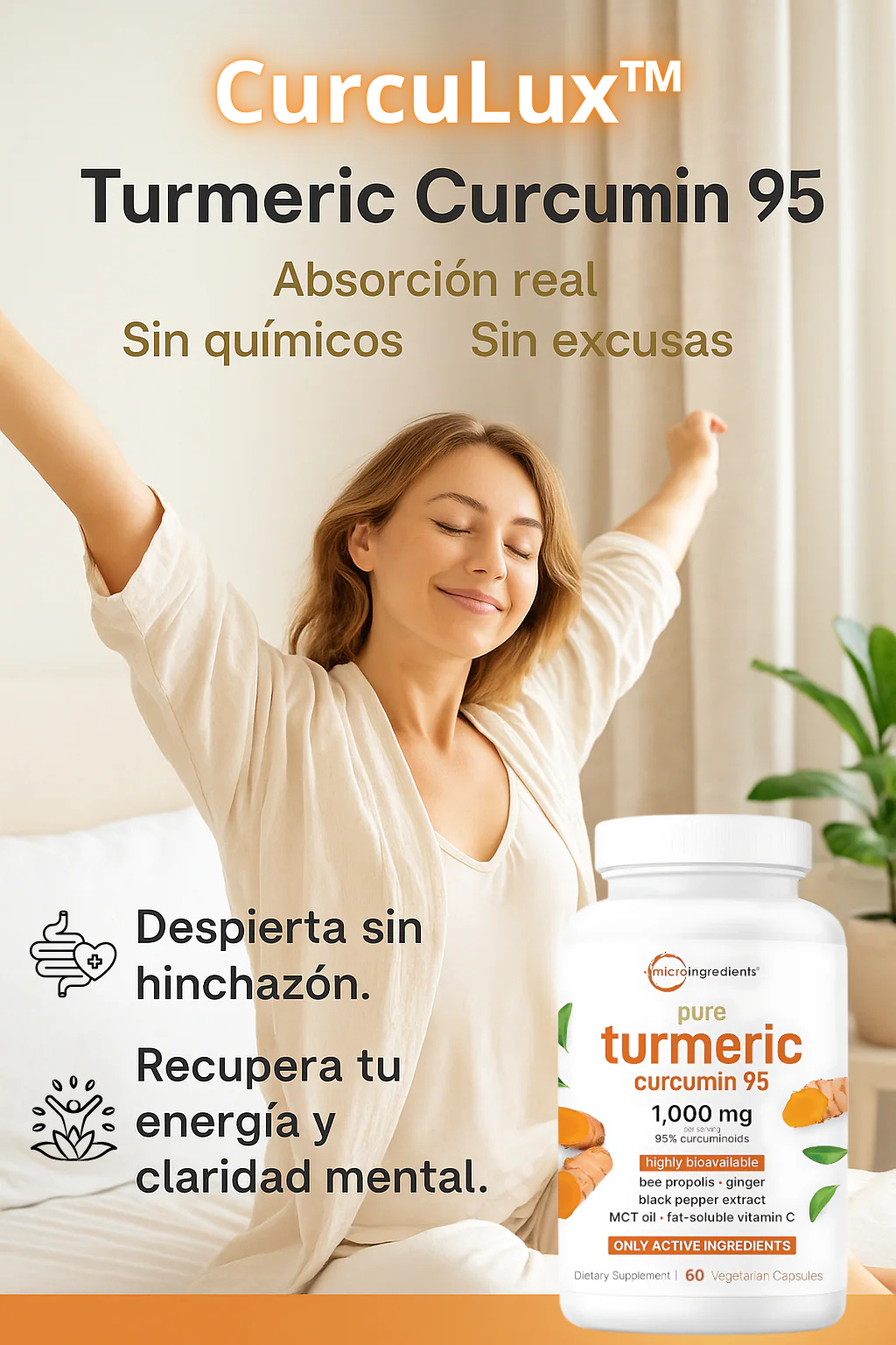 🌟Turmeric Curcumin Microingredients™ — Cúrcuma Premium Importada para Energía y Bienestar Diario🌞🌿