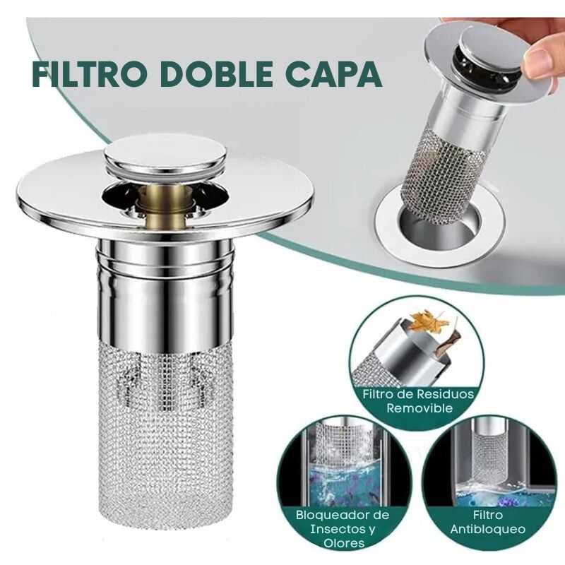 KIT 2 POR 1 | 💧💧Filtro Desague Acero Inoxidable DuoBlock Steel®