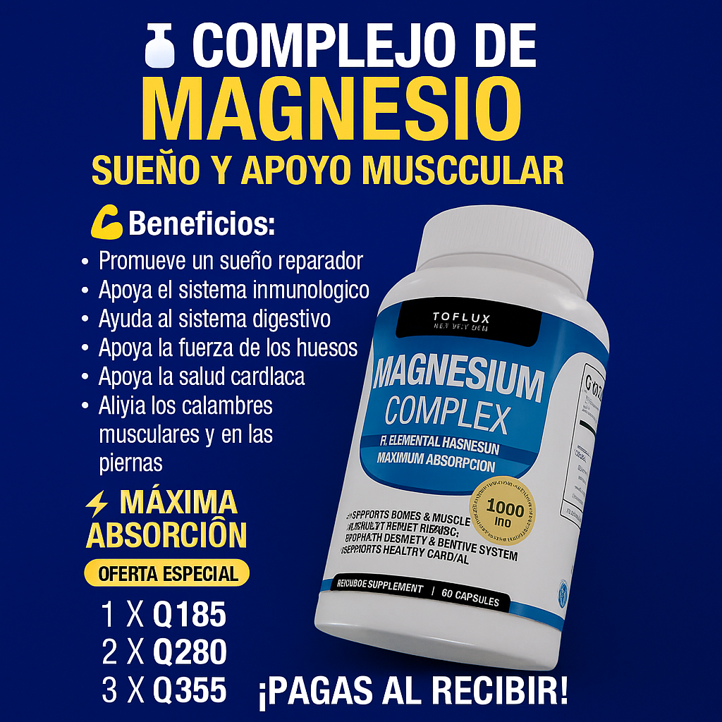 Complejo Multifuente de Magnesio 8 en 1 💊 - Energía, Relajación y Recuperación